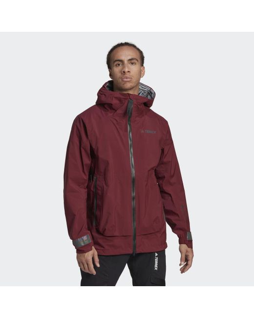 Adidas Red Terrex Myshelter Gore-tex Active Rain Jacket for men
