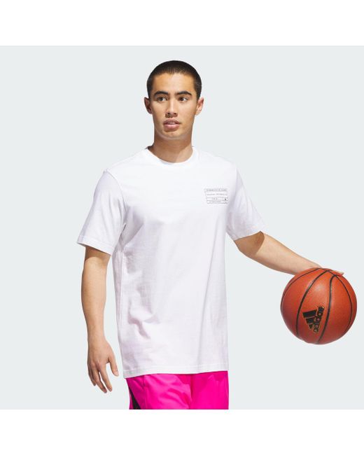 Camiseta Basketball Graphic Adidas de hombre de color White