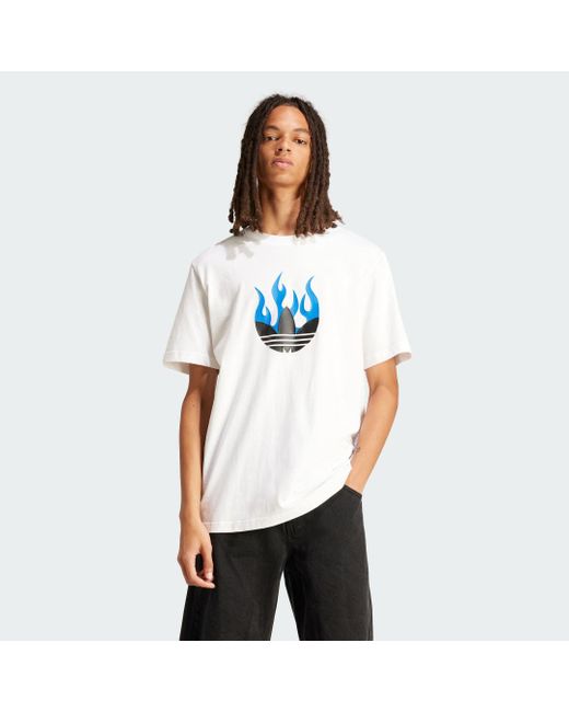 Adidas Flames Logo T-shirts in het White voor heren