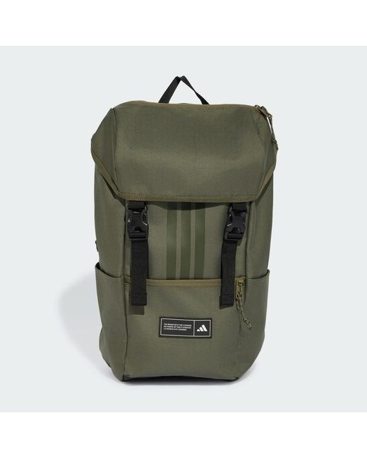 Adidas Green 3 Stripes Flap Backpack