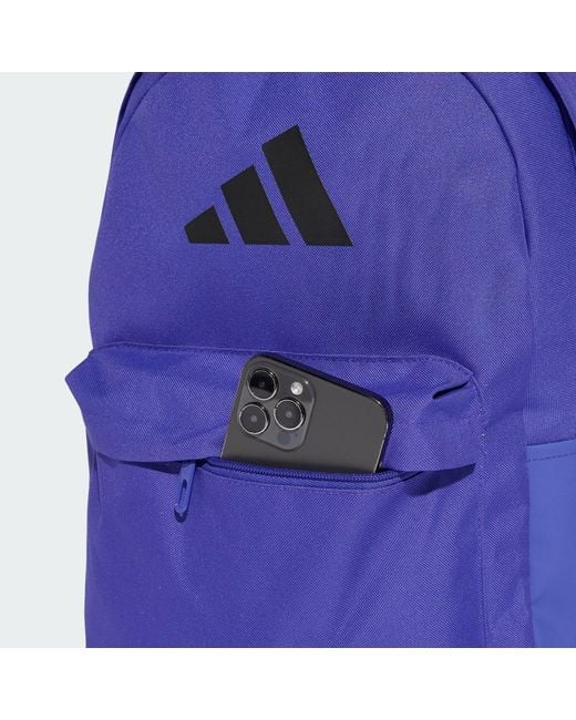 Adidas Blue Classic 3 Bar Logo Backpack