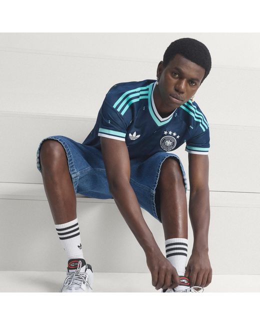 Adidas Blue Germany 26 Away Authentic Jersey for men