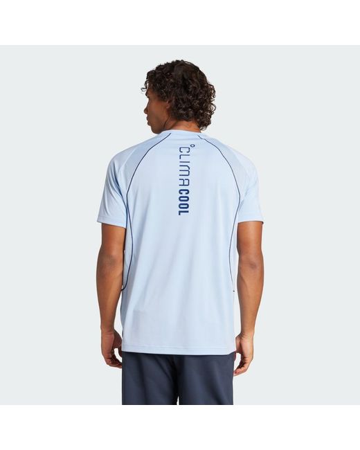 Adidas Originals Blue Tech Apparel Climacool Tee for men