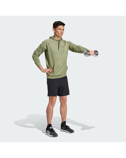 Felpa Con Cappuccio Da Allenamento Game And Go Big Logo di Adidas in Green da Uomo
