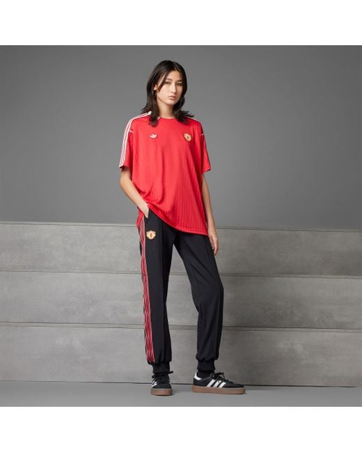 Adidas Gray Manchester United Terrace Icons Track Pants