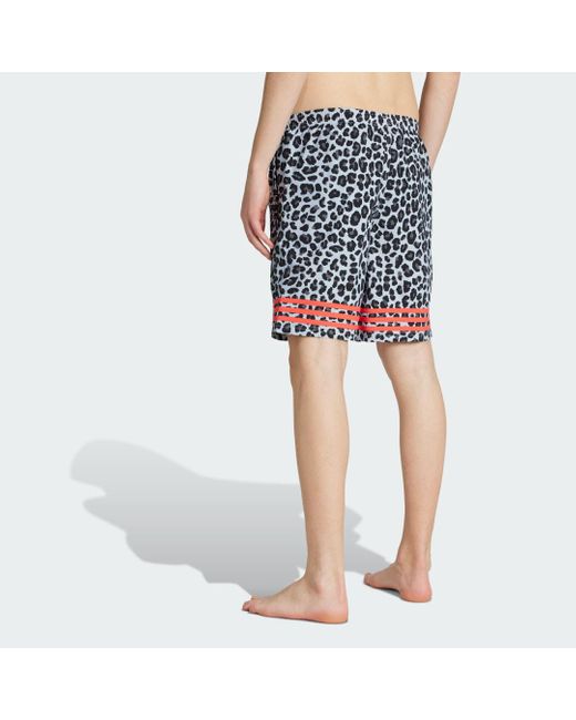 Pantaloncini Da Bagno Leopard 8 Pollici di Adidas in Blue da Uomo