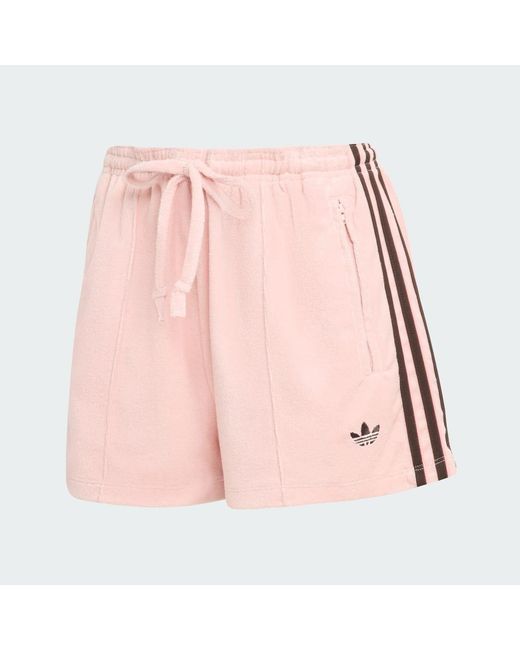Adidas Pink Terry Towel Firebird Shorts