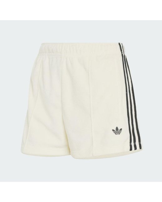 Adidas White Terry Towel Firebird Shorts