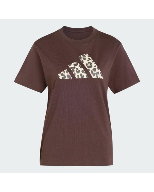 Adidas Brown Animal Graphic T-Shirt
