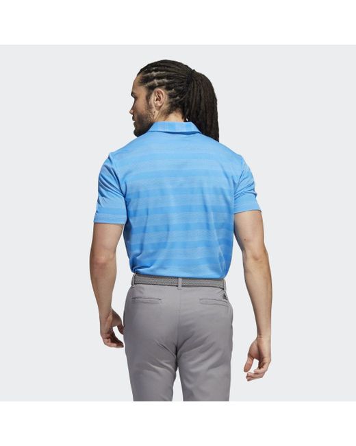 Adidas Blue Two-Color Striped Polo Shirt for men