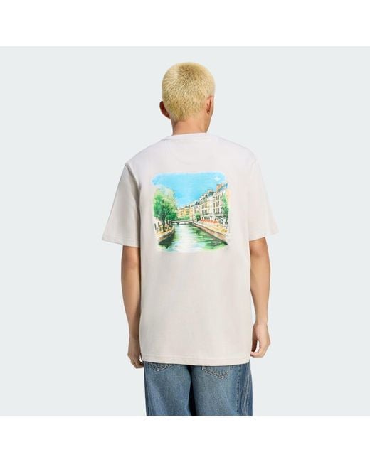 Adidas White Paris Graphics Loose T-Shirt for men