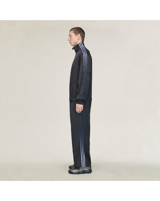Adidas Blue Y-3 Satin Gradient 3 Stripes Track Pants