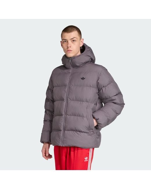 Adidas Purple Tonal Hooded Puffer Jacket for men