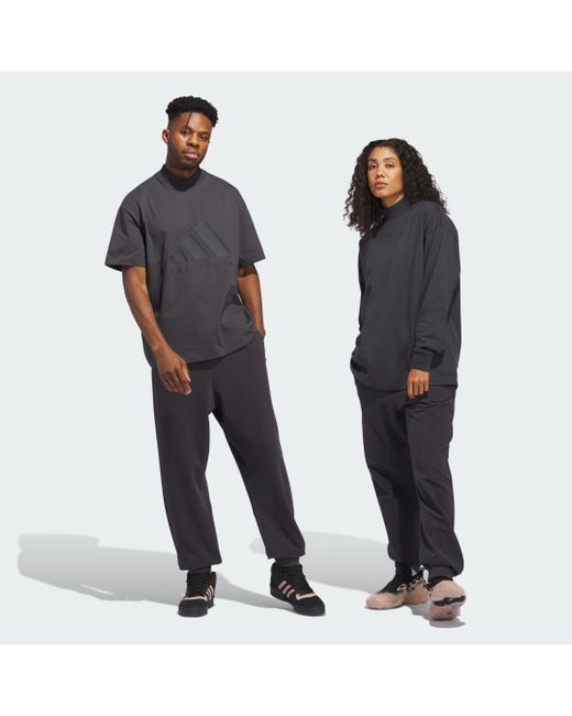 Pantaloni da allenamento da basket Brushed di Adidas in Black