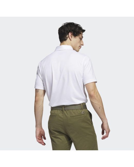 Adidas White Go-to Polo Shirt for men