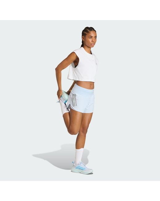 Adidas White Adi365 Running Essentials Crop T-Shirt