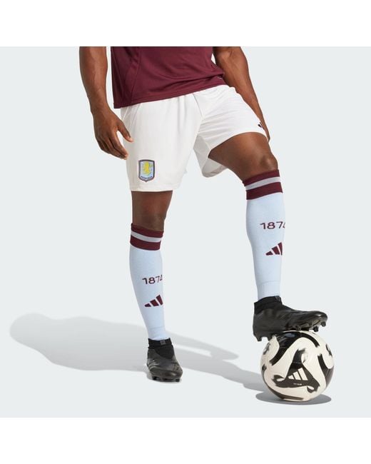 Adidas White Aston Villa Fc 24/25 Home Shorts for men