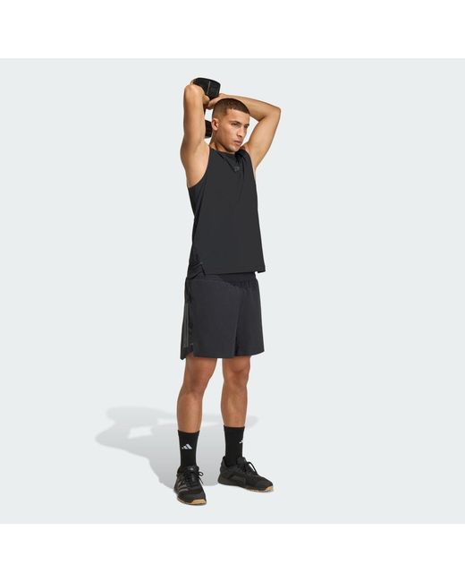 Adidas Originals Blue D4T Primelift 3 Stripes Tank Top for men