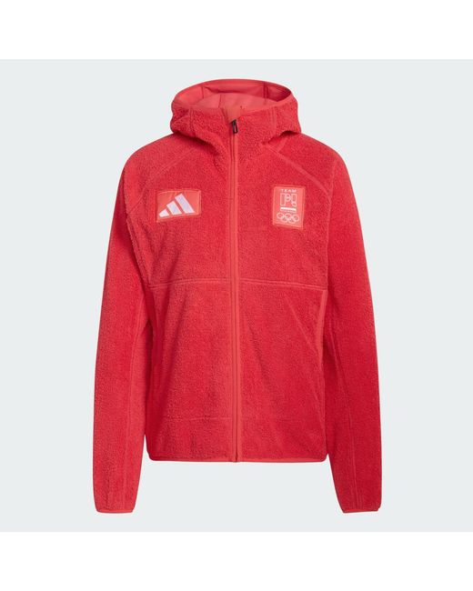 Adidas Red Poc Presentation Wear Fleece Jacket