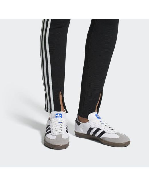 adidas Women's Samba Og Leather & Suede Lace Up Sneakers in White/Black ...