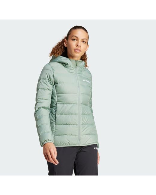 Adidas Originals Green Terrex Multi Light Down Hooded Jacket