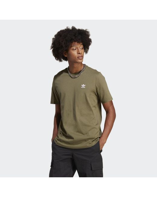 T-shirt Trefoil Essentials adidas pour homme en coloris Vert | Lyst