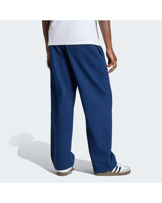 Adidas Blue Trefoil Essentials Open Hem Joggers for men