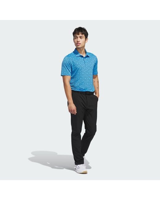 Adidas Blue Ultimate365 Mesh Print Climacool Polo Shirt for men