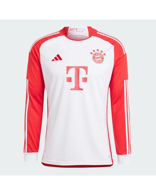 Adidas Red Fc Bayern 23/24 Long Sleeve Home Jersey for men