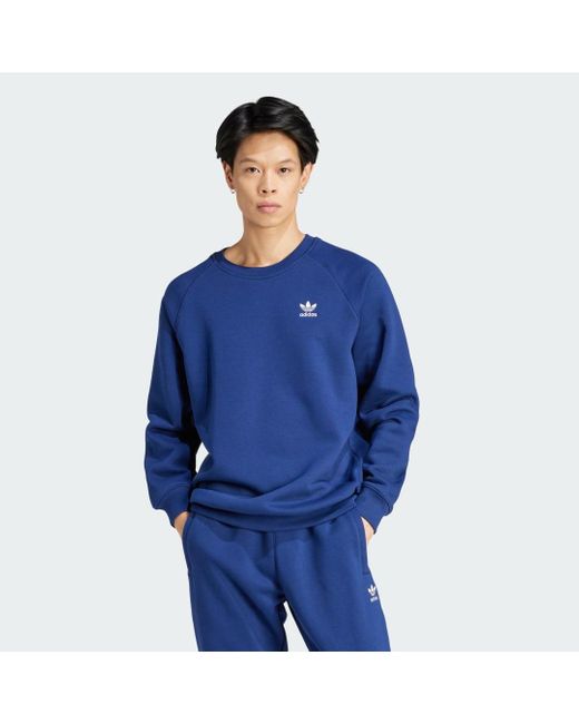 Adidas Blue Trefoil Essentials Crewneck for men