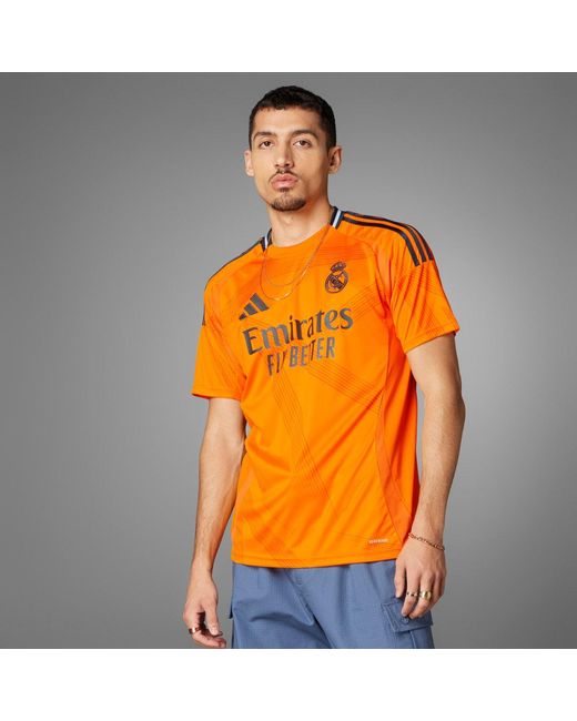 Adidas Orange Real Madrid 24/25 Away Jersey for men