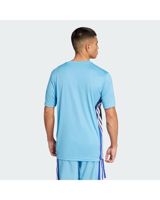 Adidas Originals Blue Train Essentials Seasonal Colorblock Tee for men