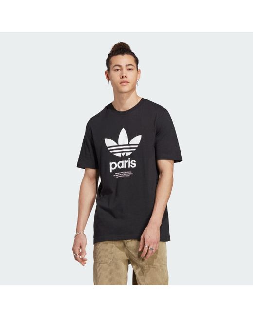 Adidas Black Icone Paris City Originals T-shirt for men