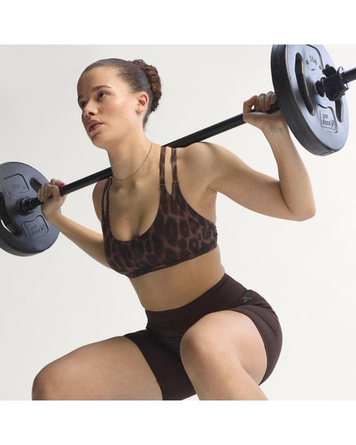 Adidas Black Optime Leopard Strappy Light Support Bra