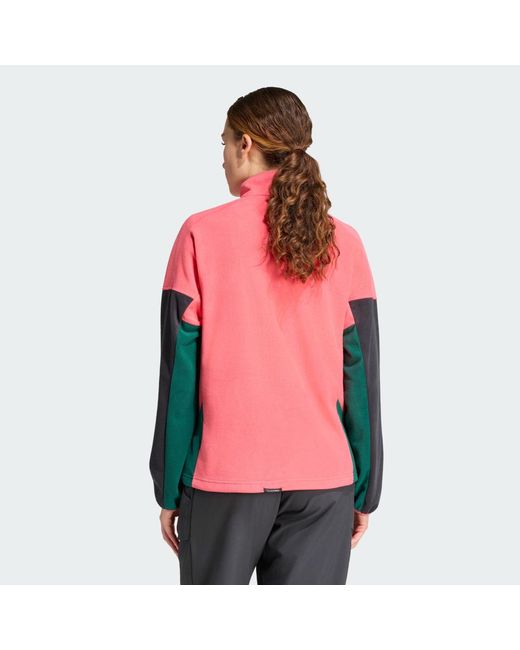 Adidas Red Terrex Multi Climawarm Fleece Anorak