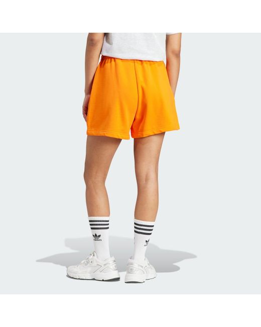 Adidas Orange Pearl Trefoil Loose Fit Shorts