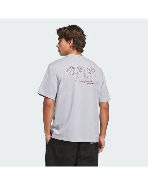 Adidas White Skateboarding X Mark Gonzales Not Amused T-Shirt