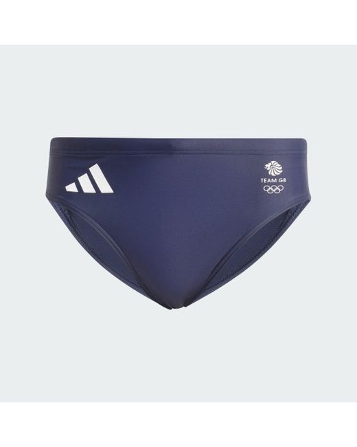 Adidas Blue Team Gb Swim Trunks for men