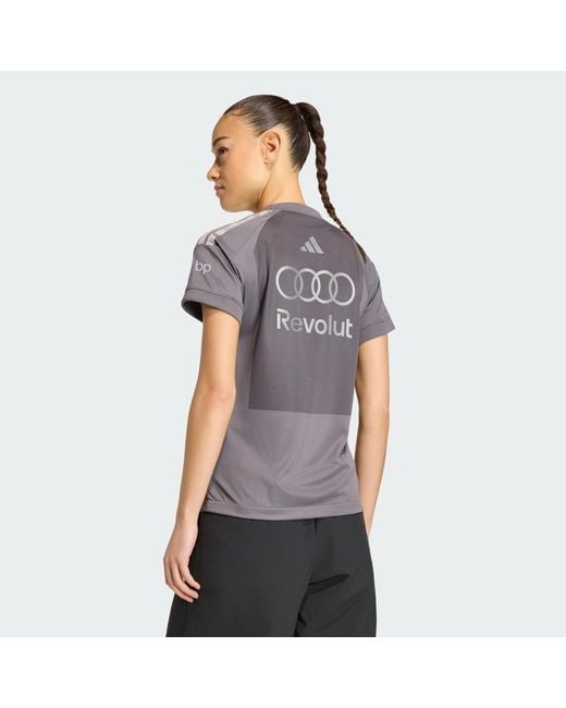 Adidas Gray Audi Revolut F1 Team Short Sleeve Driver Jersey Replica