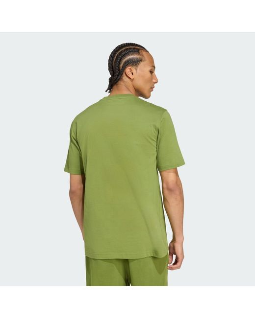 Adidas Green Trefoil Essentials Tee for men