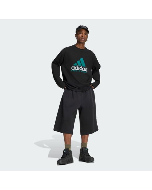 Adidas Black Equipment Essentials Long Sleeve T-Shirt for men