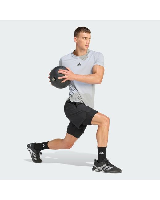 Adidas Blue Designed For Training Workout Tee for men