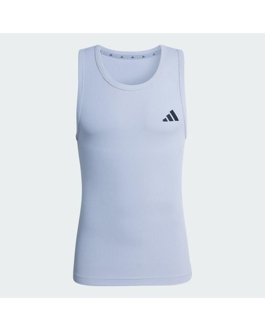 Adidas Blue Primelift Essentials Workout Rib Tank for men