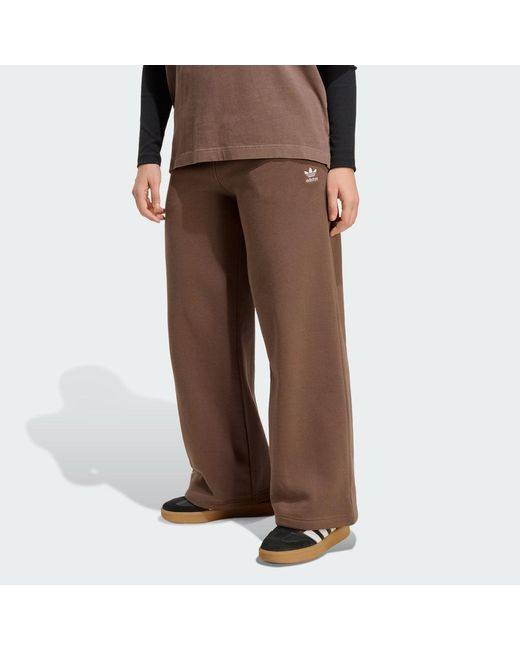 Adidas Brown Essentials Wide Leg Pant Fleece