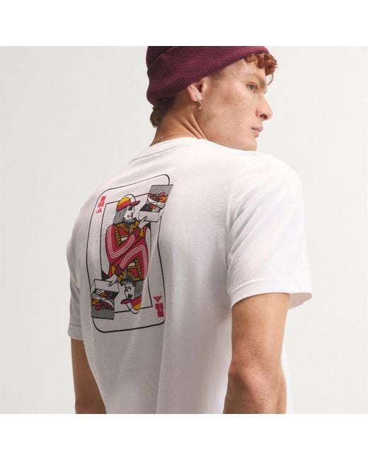 Adidas White Novelty Cards Graphic T-Shirt for men