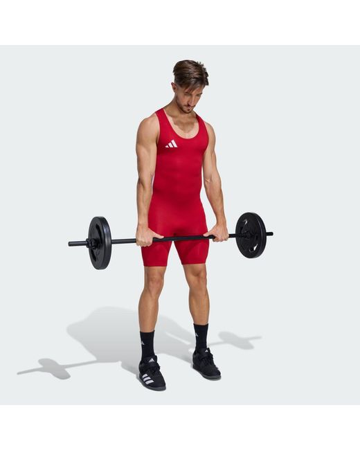 Adidas Red Powerlift Weightlifting Suit for men