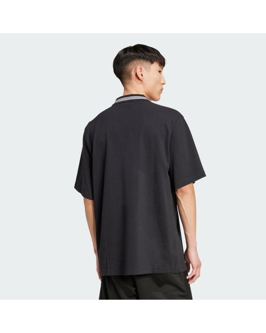 Polo Holgado Adicolor Adidas de hombre de color Black