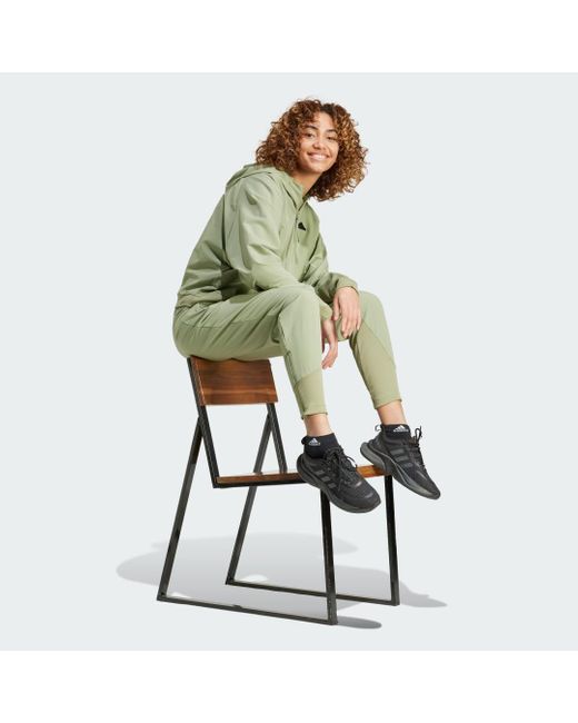 Adidas Green Z.N.E. Woven Full-Zip Hoodie