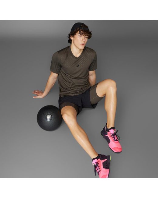 T-Shirt Power Workout di Adidas in Gray da Uomo
