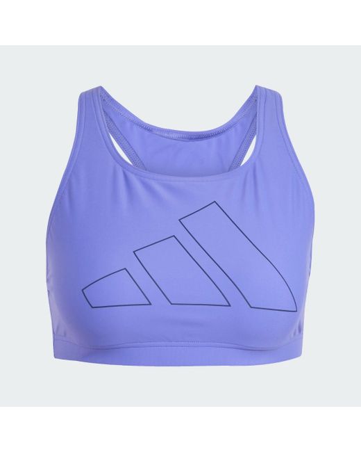 Adidas Originals Blue Big Bars Y-Back Bikini Top